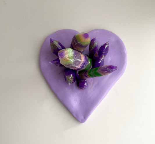 Dekoratyvinė širdis su kristalais – papuošalų laikiklis ''Švelnumas'