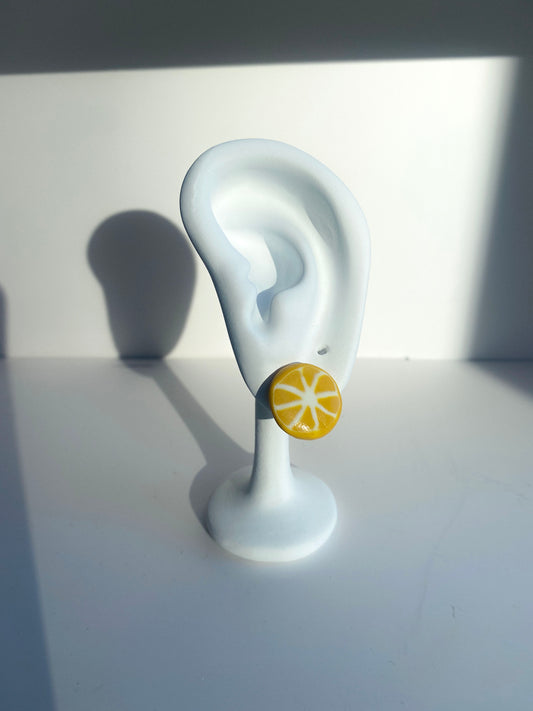 Rankų darbo auskarai „Abstrakti Citrina”