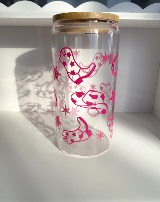 500 ml stiklinė su bambukiniu dangteliu ir stikliniu šiaudeliu ''Festivalis''