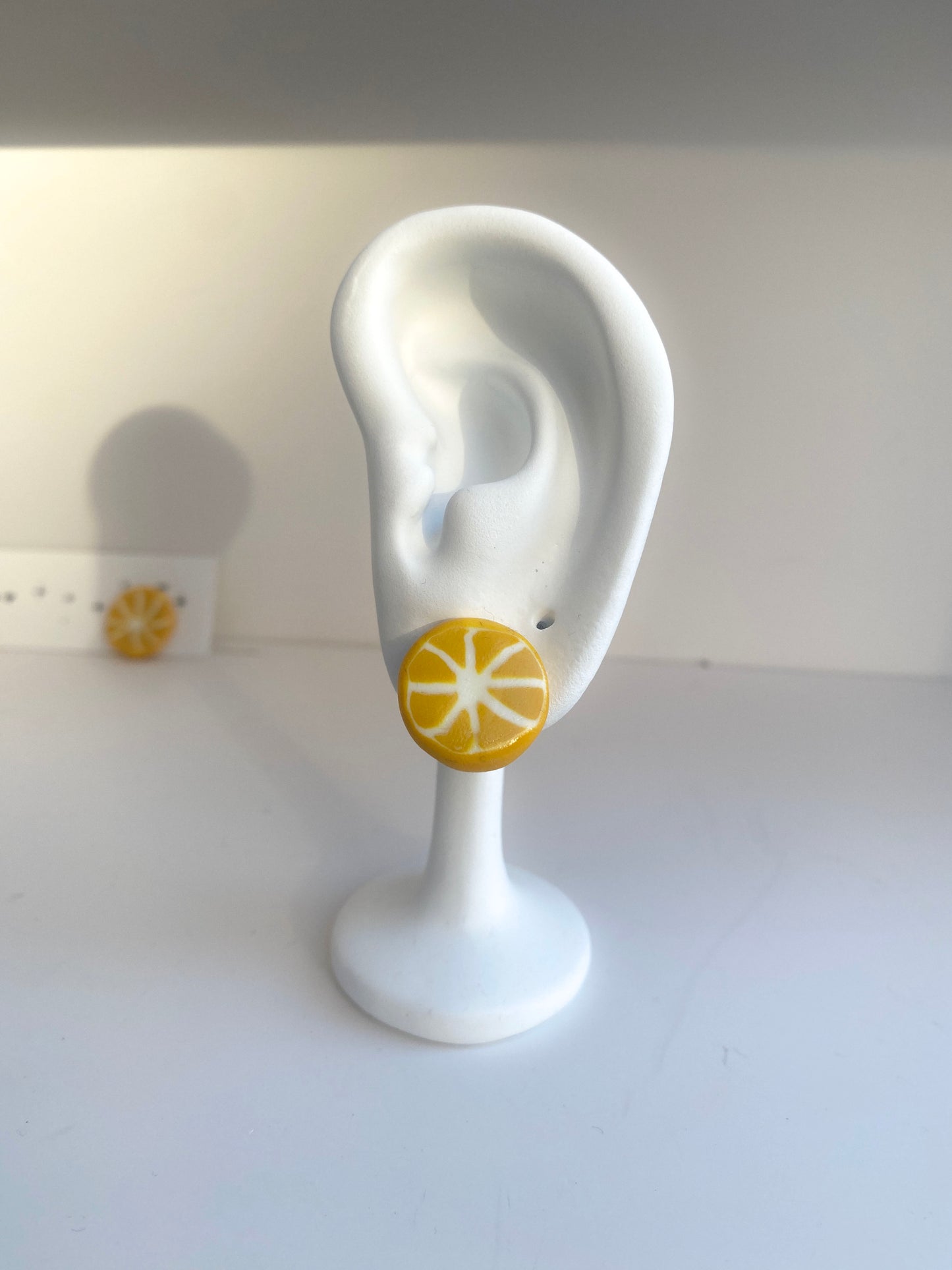 Rankų darbo auskarai „Abstrakti Citrina”