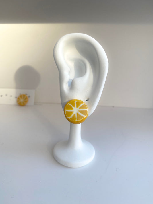 Rankų darbo auskarai „Abstrakti Citrina”